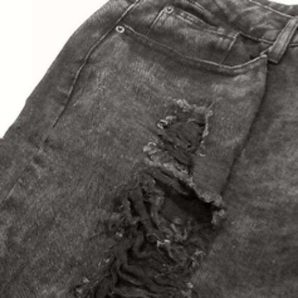 LOLA / Deconstructed Jeans OFF BLACK Size 14 Wide - Picture 3 of 5